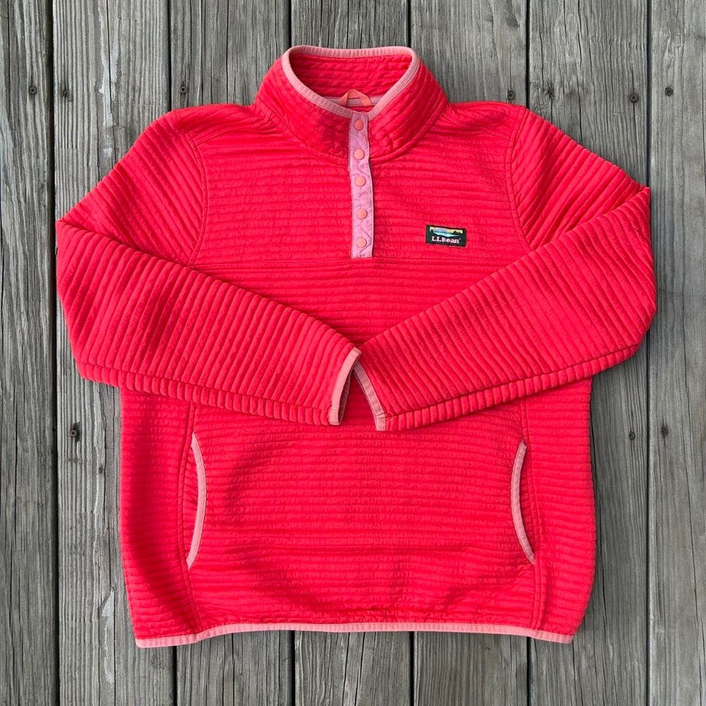 L.L. bean 1/4 snap pullover airtight knit snap mock neck women's XL pullover